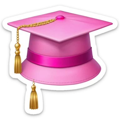 Pink light  gradation hat with gold tassel sticker