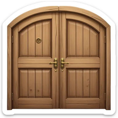 wide open wooden door sticker
