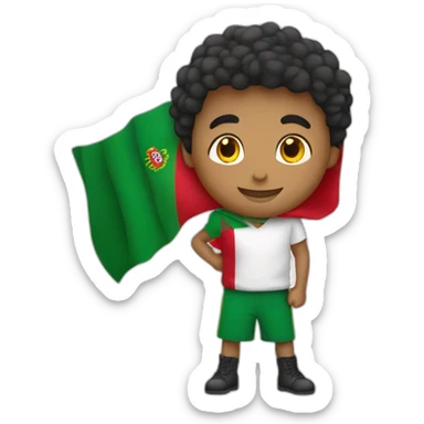 Garçon avec un drapeau du Portugal  sticker