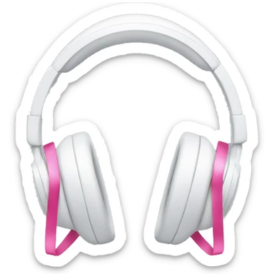 White headphones with pink bows sticker