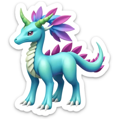 Shiny Meganium-Amaura-Suicune-fakemon (full body) sticker