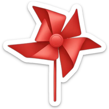 red minimal pinwheel sticker