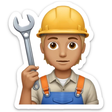 Person holding wrench  sticker