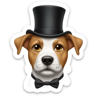 Dog with a top glass sticker