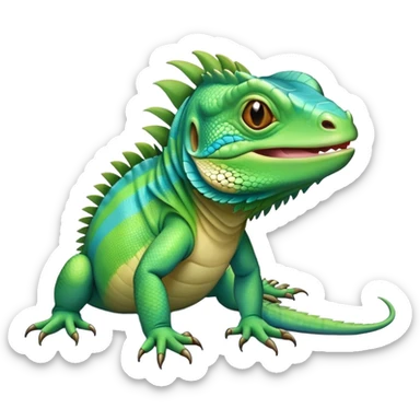 Fiji banded iguana emoji sticker