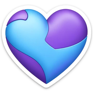 heart purple and blue sticker
