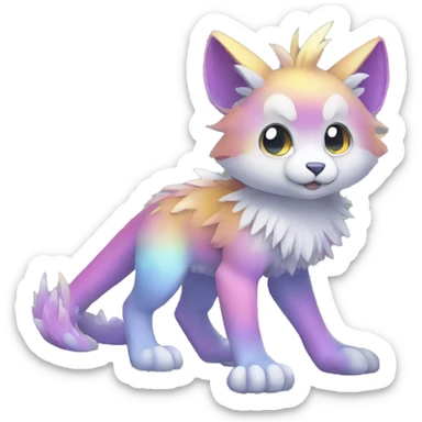 Cute cool shiny colorful animal hybrid Fakemon full body sticker