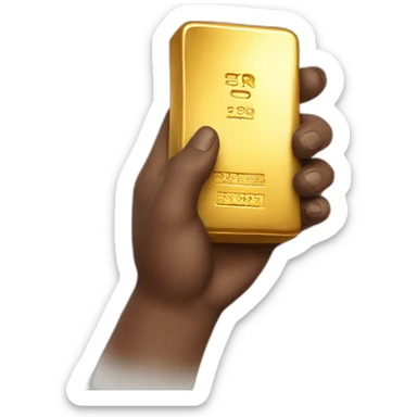 gold bar in hand sticker