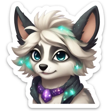 Cool cute Kawaii edgy fantasy animal sparkle fursona Fionbri by griffsnuff & LiLaiRa & Falvie full body sticker