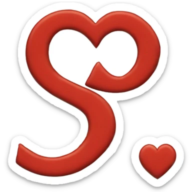 Letter S in heart sticker