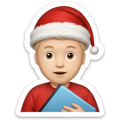 pregnant man emoji but with a santa hat sticker