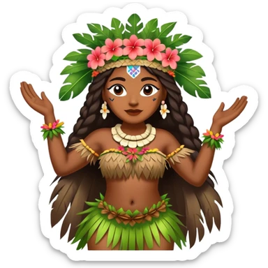 une danseuse polynésienne sticker