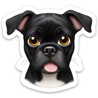 Black pug mix Boston terrier sticker