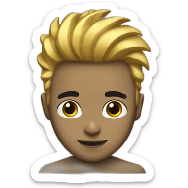 gold hair boy black brow sticker