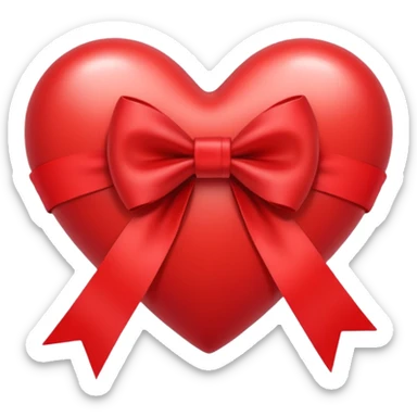 heart with ribbon bow sticker