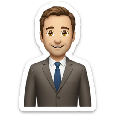 Ad man, brown hair, middle aged sticker