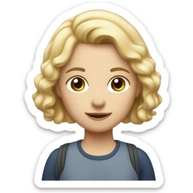 biver york with girl with short light hair  sticker