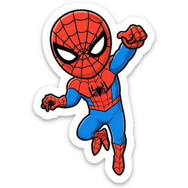 Spider-Man superhero in classic red and blue costume sticker