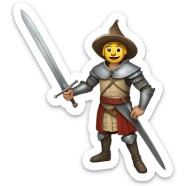 medieval sword-swallower sticker