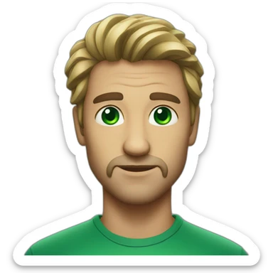 a man, an emerald in his eyes sticker