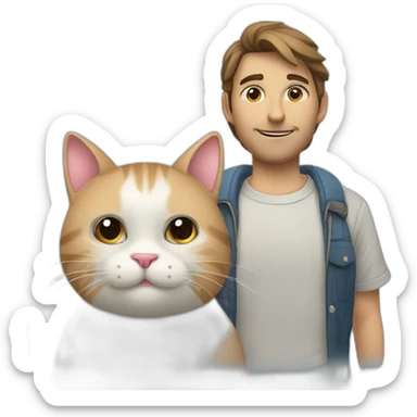 El gato et un pero avc un rabit sticker