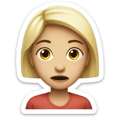 Disgusted girl face sticker