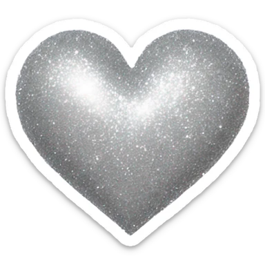 Silver glittery heart sticker