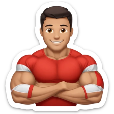 Jock man smiling very big biceps  sticker