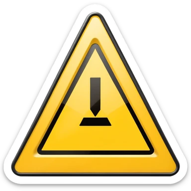 yellow warning triangle with 5 min in the middle sticker