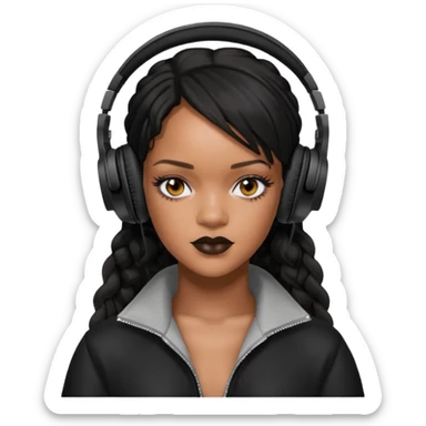 rihanna Black Headphones sticker