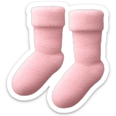 warm fuzzy socks baby pink sticker