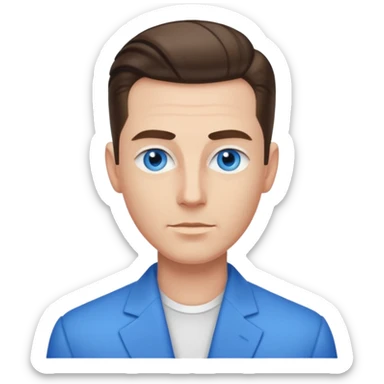 white dude with tight slick back hair sticker