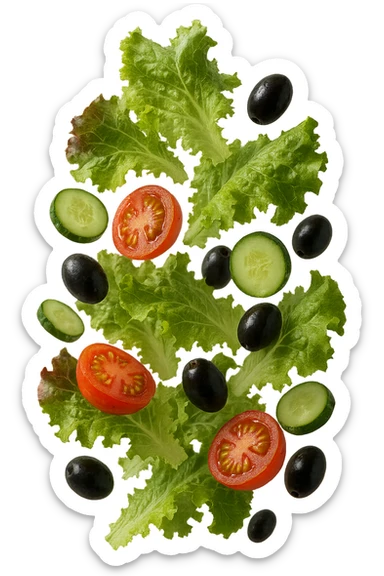 INSALATA CHE CADE DALL'ALTO, IPERREALISTICO 4K sticker