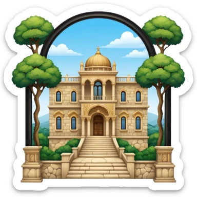 mediterranean palace in the woods sticker