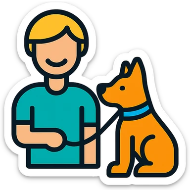 A simple emoji of a person keeping a pet sticker