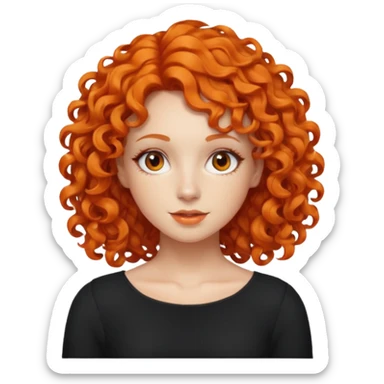 Woman with Orange Curly Hair – Shoulder-length orange curls.




 sticker