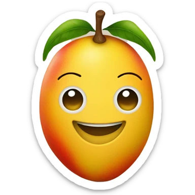 mango with a smile  sticker