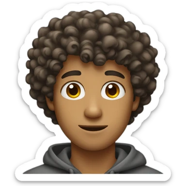 guy with curly hair and spacs sticker