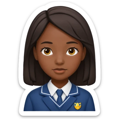 School uniform black girl sticker