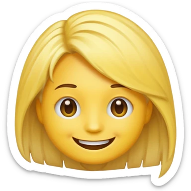 A circle happy emoji with hair dye foils sticker