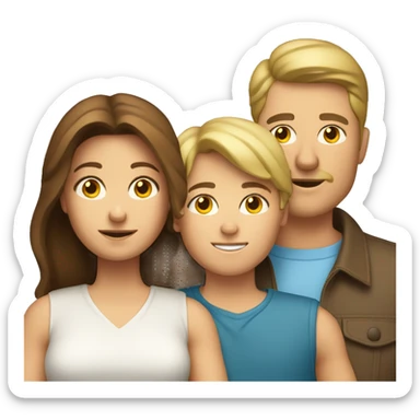 Family;brown-haired-dad,brunette-haired-mother, blond-haired-boy sticker