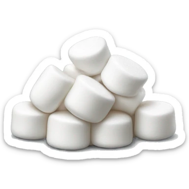 small pile of realistic white marshmallows isolated. sticker
