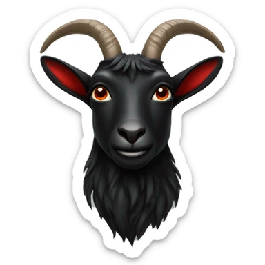 black goat with red details sticker