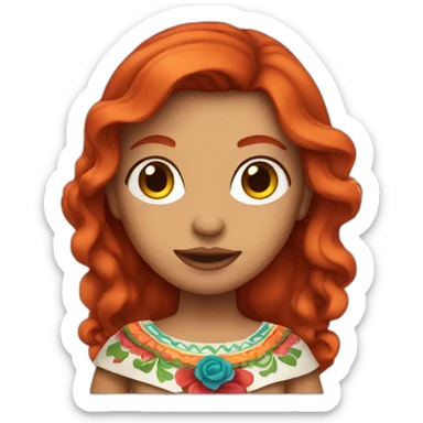 Redhead girl dressed as a Mexican sticker