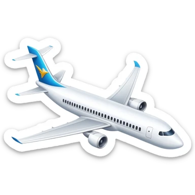 Commercial passenger airplane with wings sticker