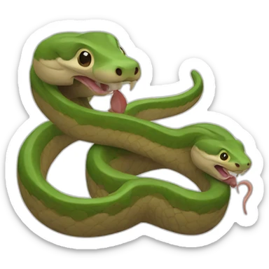 a snake eating a rat sticker