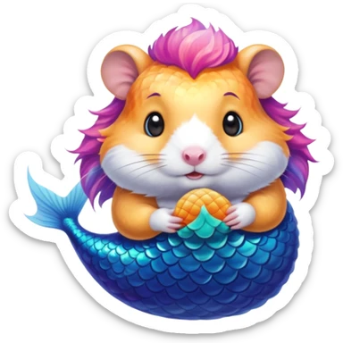 mermaid hamster sticker