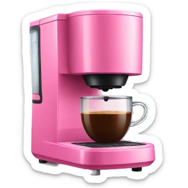 Pink coffee maker sticker
