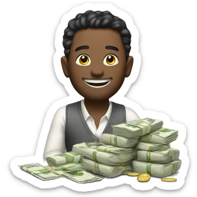 getting rich while having fun sticker