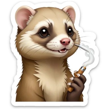 Ferret smoking a joint  sticker